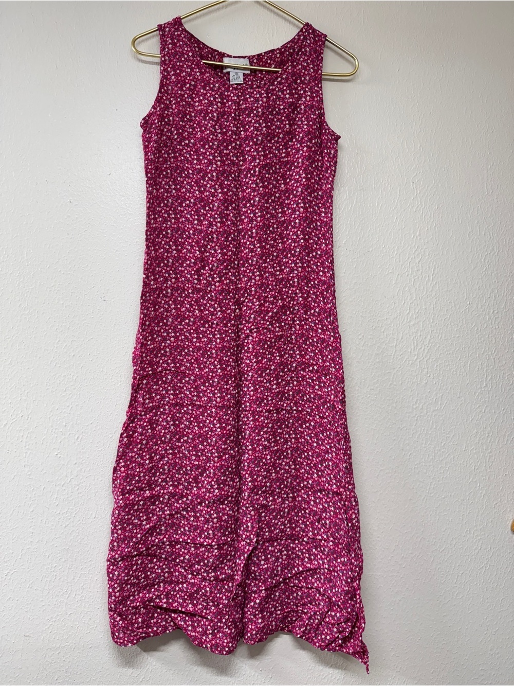 Pretty Pink Sleeveless Fuchsia Floral Maxi Dress Size M